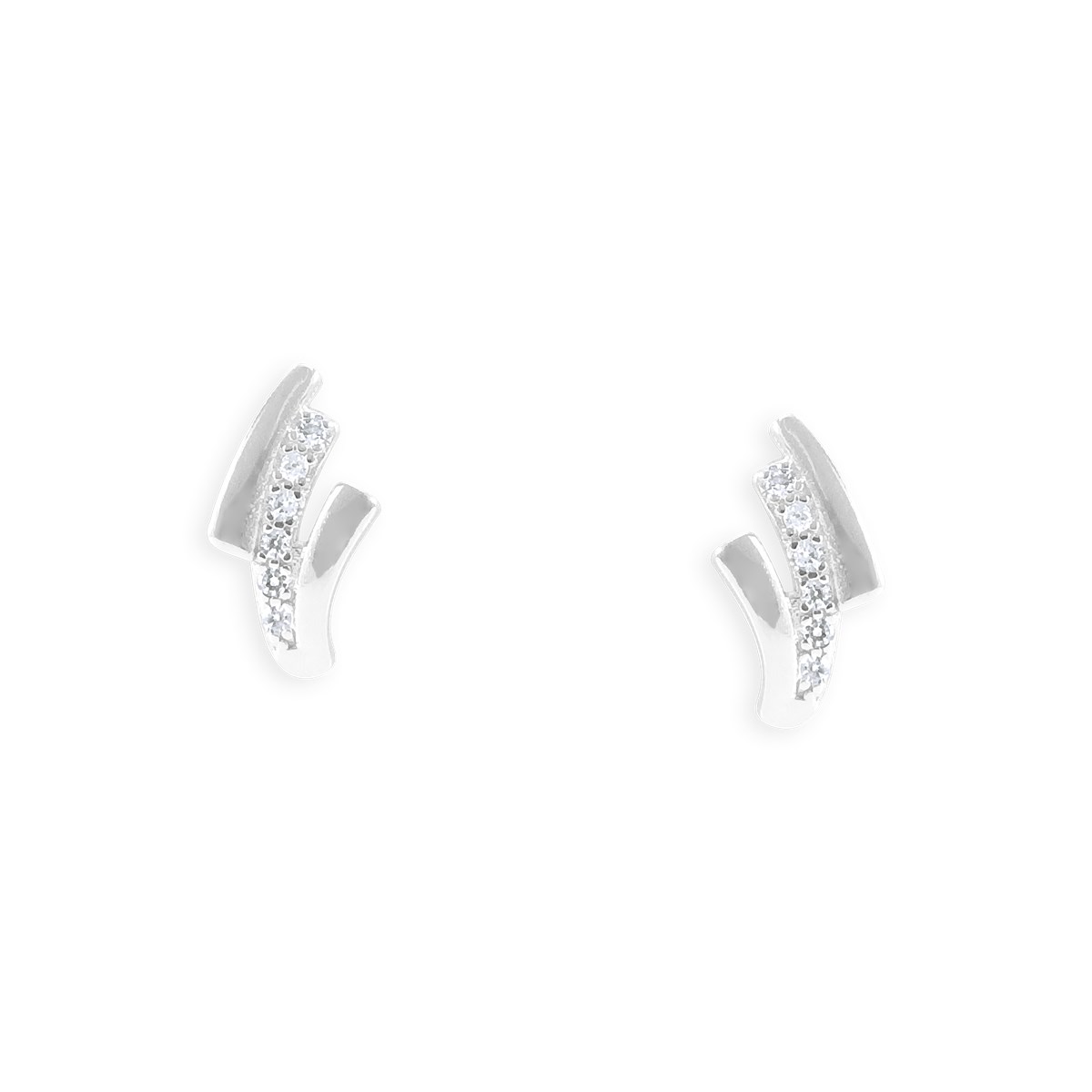 Boucles d'oreilles en argent 925 rhodié avec oxydes de zirconium