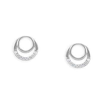 Earrings in rhodium-plated 925 sterling silver with zirconium oxides