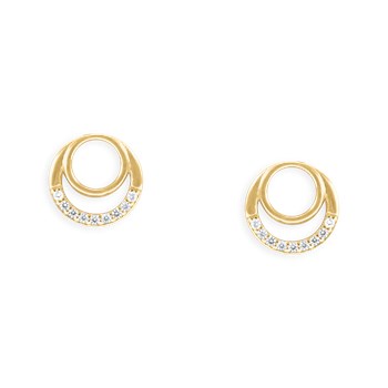 Vergulde oorbellen met zirkoniumoxide