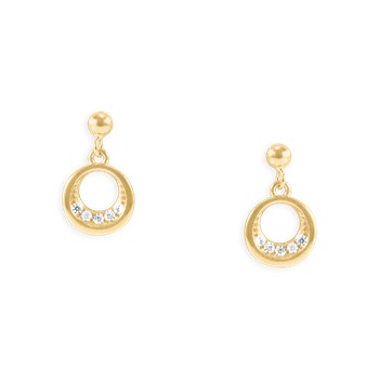 Vergulde bungelende oorbellen met zirkoonoxiden