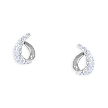 Oorbellen in gerhodineerd 925 zilver met zirkoonoxide