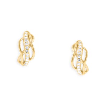 Vergulde oorbellen met zirkoniumoxide