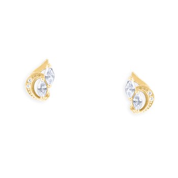 Vergulde oorbellen met zirkoniumoxide