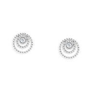 Boucles d'oreilles en argent 925 rhodié avec oxydes de zirconium