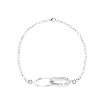 Bracelet in rhodium-plated 925 silver with zirconium oxides