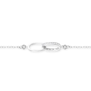 Bracelet in rhodium-plated 925 silver with zirconium oxides