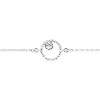 Bracelet in rhodium-plated 925 silver with zirconium oxides