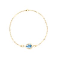Bracelet plaqué or avec oxydes de zirconium teinte bleue