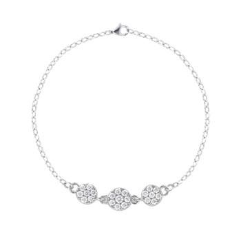 Bracelet in rhodium-plated 925 silver with zirconium oxides