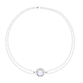 Bracelet in rhodium-plated 925 silver with zirconium oxides