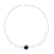 Bracelet en argent 925 rhodié avec oxydes de zirconium teinte noire