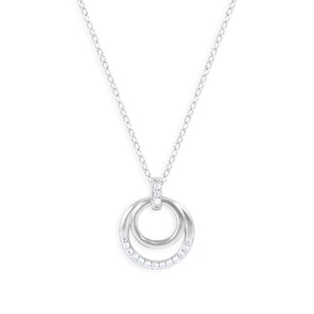 Collier en argent 925 rhodié avec oxydes de zirconium