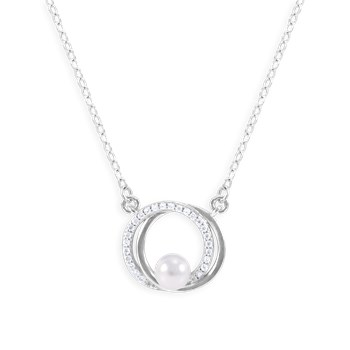 Collier en argent 925 rhodié avec oxydes de zirconium