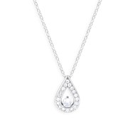Collier en argent 925 rhodié avec oxydes de zirconium