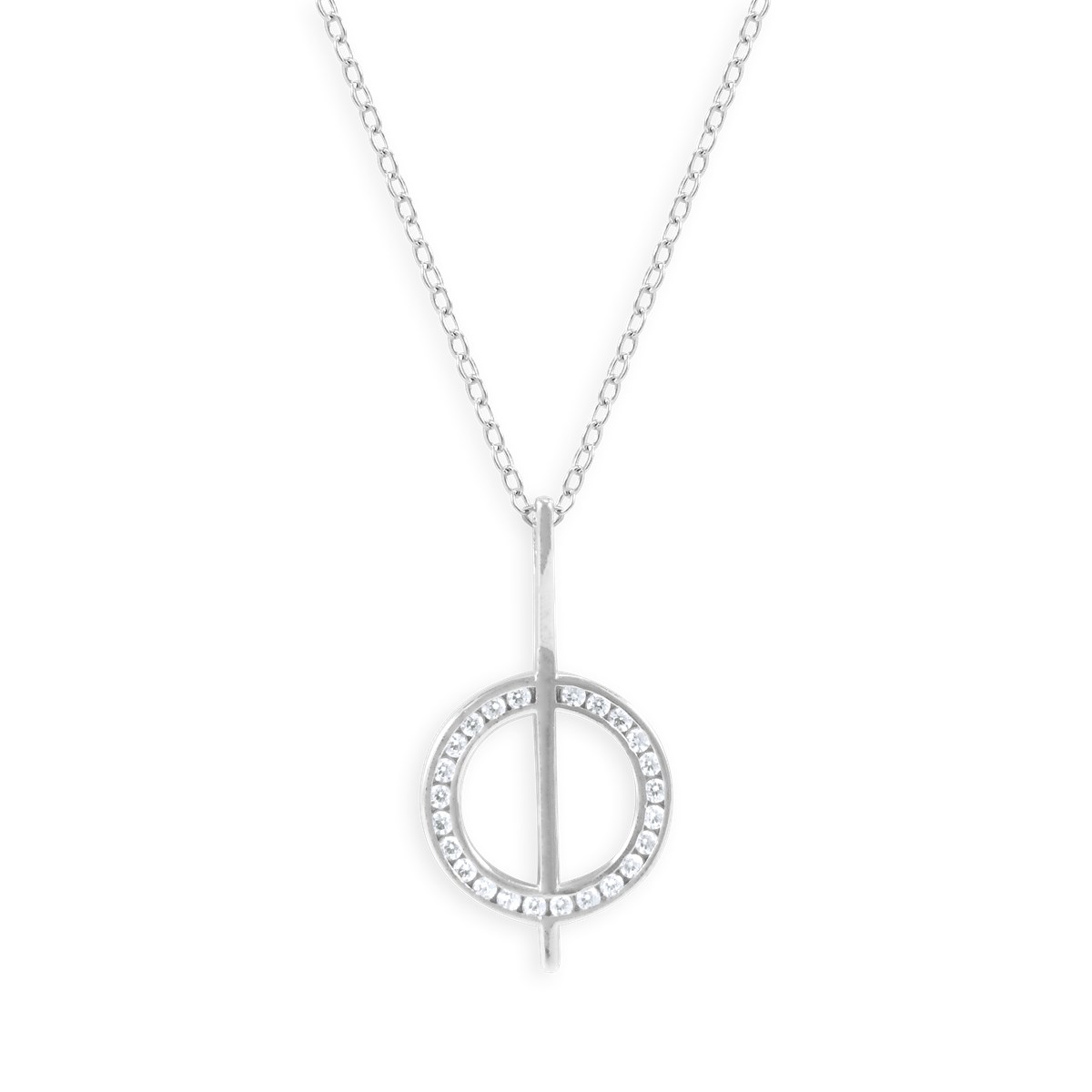 Collier en argent 925 rhodié avec oxydes de zirconium