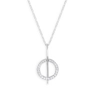 Collier en argent 925 rhodié avec oxydes de zirconium