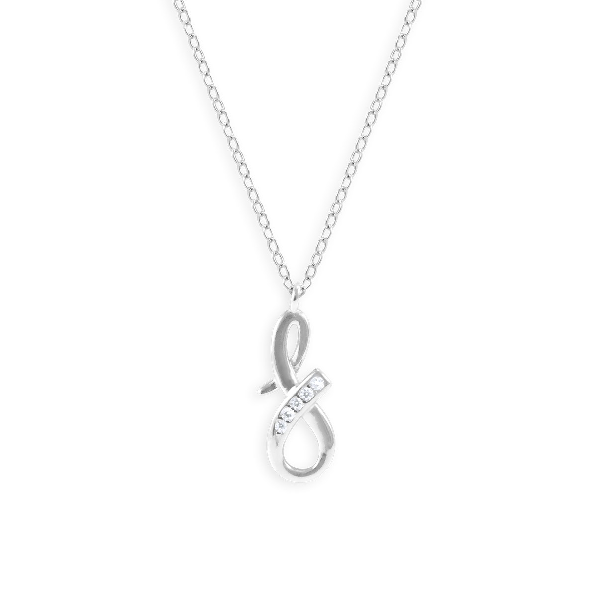 Collier en argent 925 rhodié avec oxydes de zirconium