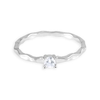 Ring in gerhodineerd 925 zilver met zirkoonoxiden