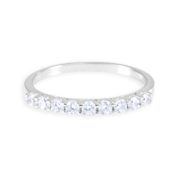 Ring in gerhodineerd 925 zilver met zirkoonoxiden