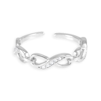 Ring in gerhodineerd 925 zilver met zirkoonoxiden