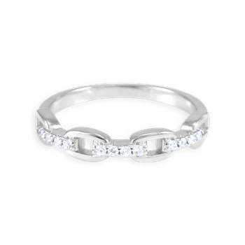 Ring in gerhodineerd 925 zilver met zirkoonoxiden