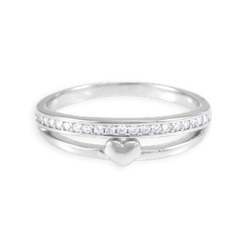 Ring in gerhodineerd 925 zilver met zirkoonoxiden