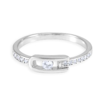 Ring in gerhodineerd 925 zilver met zirkoonoxiden