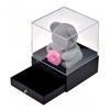 Boite à bijoux ourson décorée d'une rose éternelle - stabilisée rose - vue V1