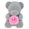 Boite à bijoux ourson décorée d'une rose éternelle - stabilisée rose - vue V3
