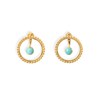 Boucles Cercles De Perles et Amazonite - vue V1