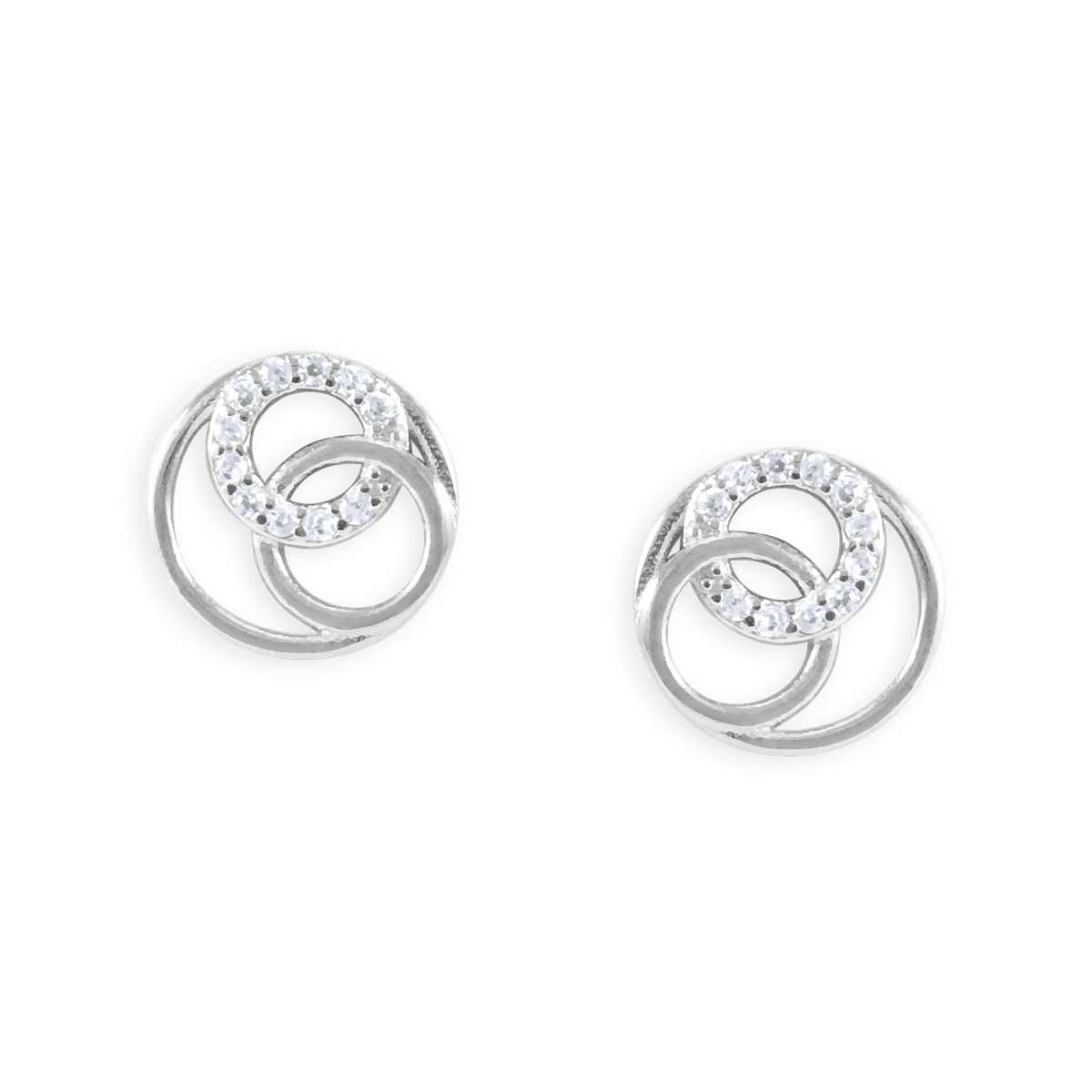 Boucles d'oreilles en argent 925 rhodié avec oxydes de zirconium