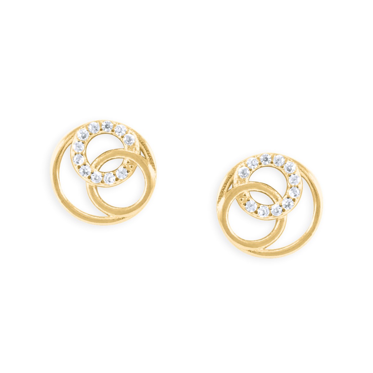 Boucles d'oreilles plaquées or avec oxydes de zirconium