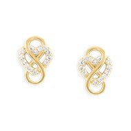 Boucles d'oreilles coeur et infini plaquées or avec oxydes de zirconium