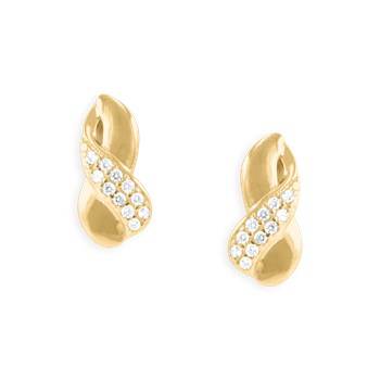 Vergulde oorbellen met zirkoniumoxide