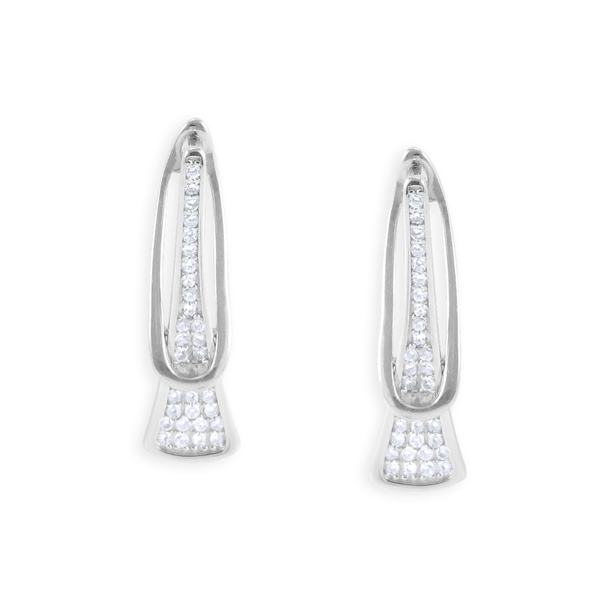 Boucles d'oreilles en argent 925 rhodié avec oxyde de zirconium