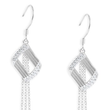 Gerhodineerd 925 zilveren hanger oorbellen met zirkonium oxides