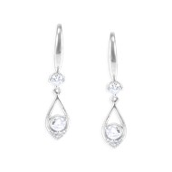 Boucles d'oreilles pendantes en argent 925 rhodié avec oxydes de zirconium