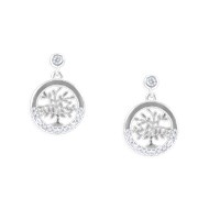 Boucles d'oreilles en argent 925 rhodié avec oxydes de zirconium