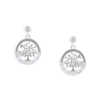Earrings in rhodium-plated 925 sterling silver with zirconium oxides