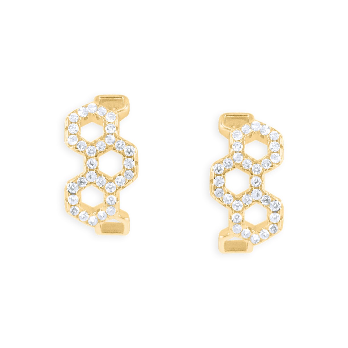 Boucles d'oreilles plaquées or avec oxydes de zirconium