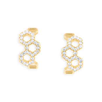 Vergulde oorbellen met zirkoniumoxide