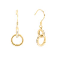 Boucles d'oreilles pendantes plaquées or avec oxydes de zirconium