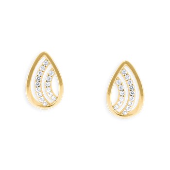 Vergulde oorbellen met zirkoniumoxide