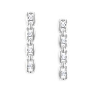 Boucles d'oreilles pendantes en argent 925 rhodié avec oxydes de zirconium