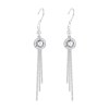 Boucles d'oreilles pendantes en argent 925 rhodié avec oxydes de zirconium - vue V1