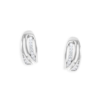 Earrings in rhodium-plated 925 sterling silver with zirconium oxides