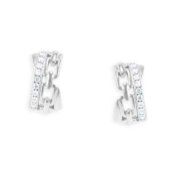 Earrings in rhodium-plated 925 sterling silver with zirconium oxides