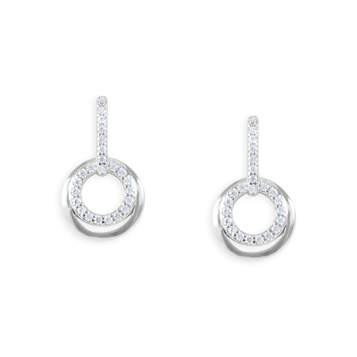 Boucles d'oreilles en argent 925 rhodié avec oxydes de zirconium