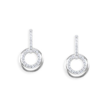 Earrings in rhodium-plated 925 sterling silver with zirconium oxides