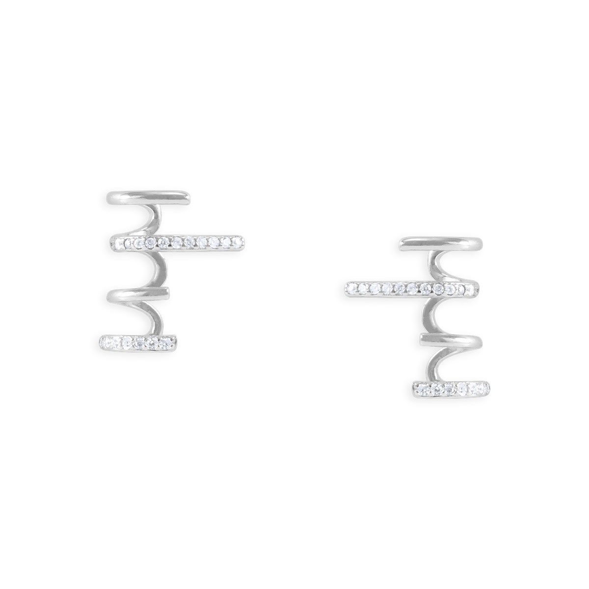 Boucles d'oreilles en argent 925 rhodié avec oxydes de zirconium